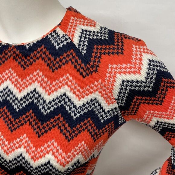 VINTAGE 60s 70s Romper Playsuit Shorts ZIGZAG S 6 - Picture 7 of 14